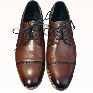Stacy Adams Men’s Cap-Toe Oxford Dress Shoes – Brown Leather – Size 10